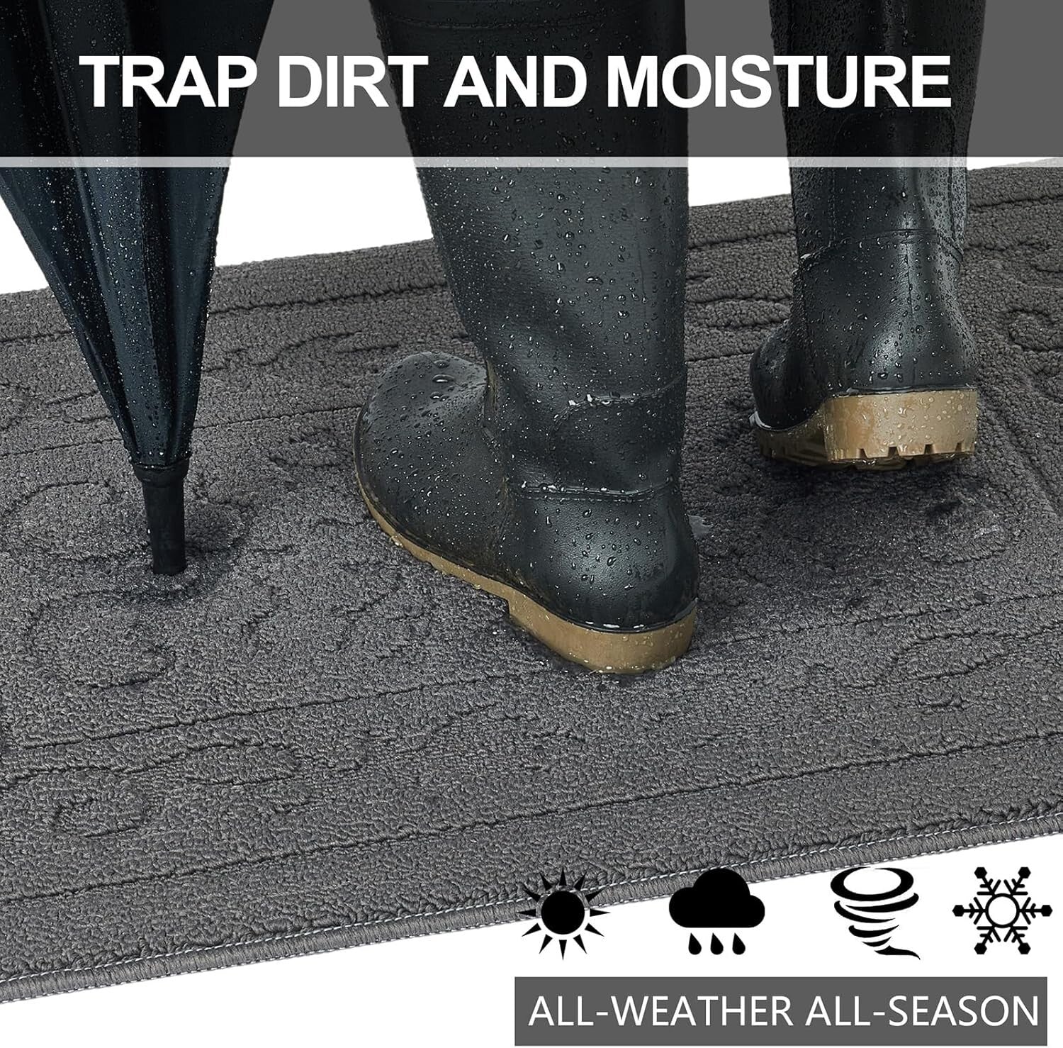 Durable Low-Profile Indoor Doormat 5' x 3' - Absorbent & Stain Resistant