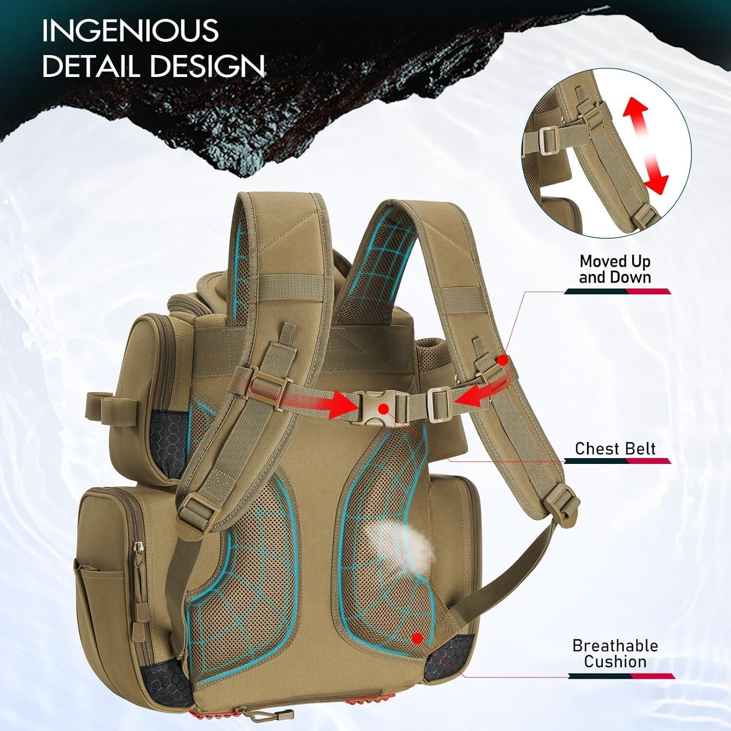 Fashionable Fishing Tackle Bag with SBS Zippers & Ergonomic Design for Comfort