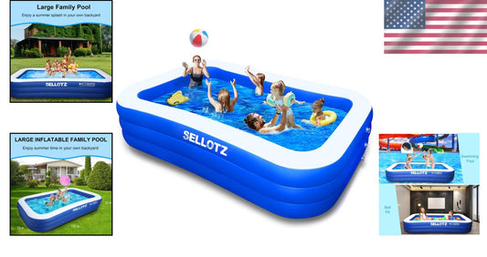 Oversized Inflatable Pool for Families: 120" X 72" Perfect for Summer Fun