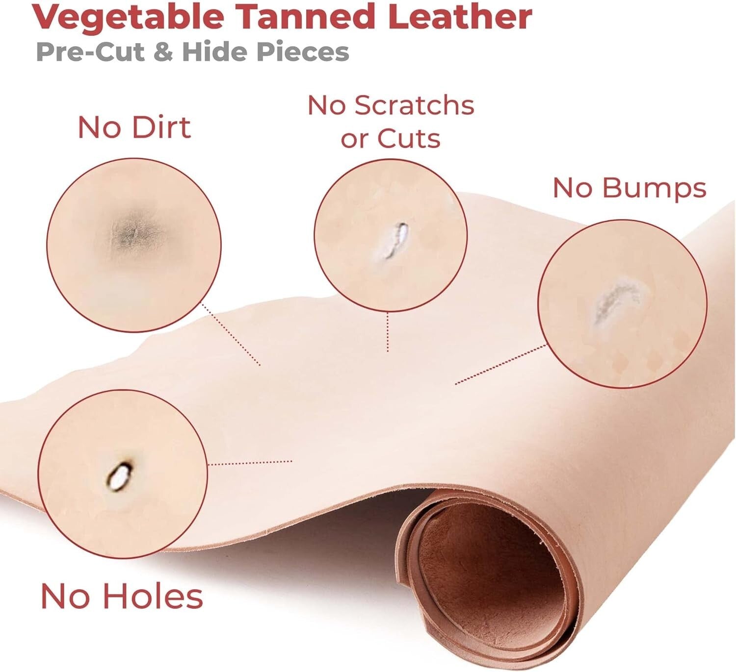Eco-Friendly 4-6 SQ FT Pre-Cut Cowhide Leather - Perfect for Crafting & Tooling