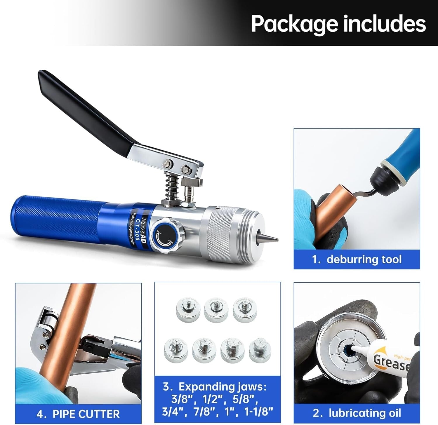 Durable Hydraulic Swaging Kit for Easy Expansion of Copper and Aluminum Tubing