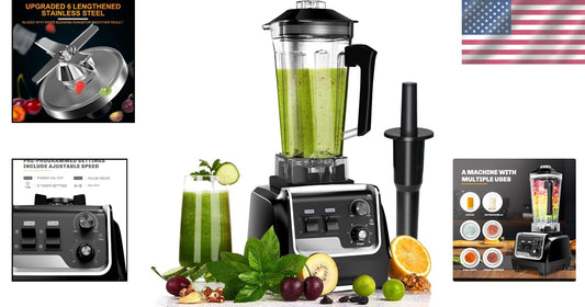 Versatile 2200W Blender for Smoothies & Juices - Perfect for Home & Commercial
