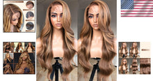 Load image into Gallery viewer, Luxury 24” Honey Blonde Lace Front Wig - Body Wave Synthetic Beauty with Volume