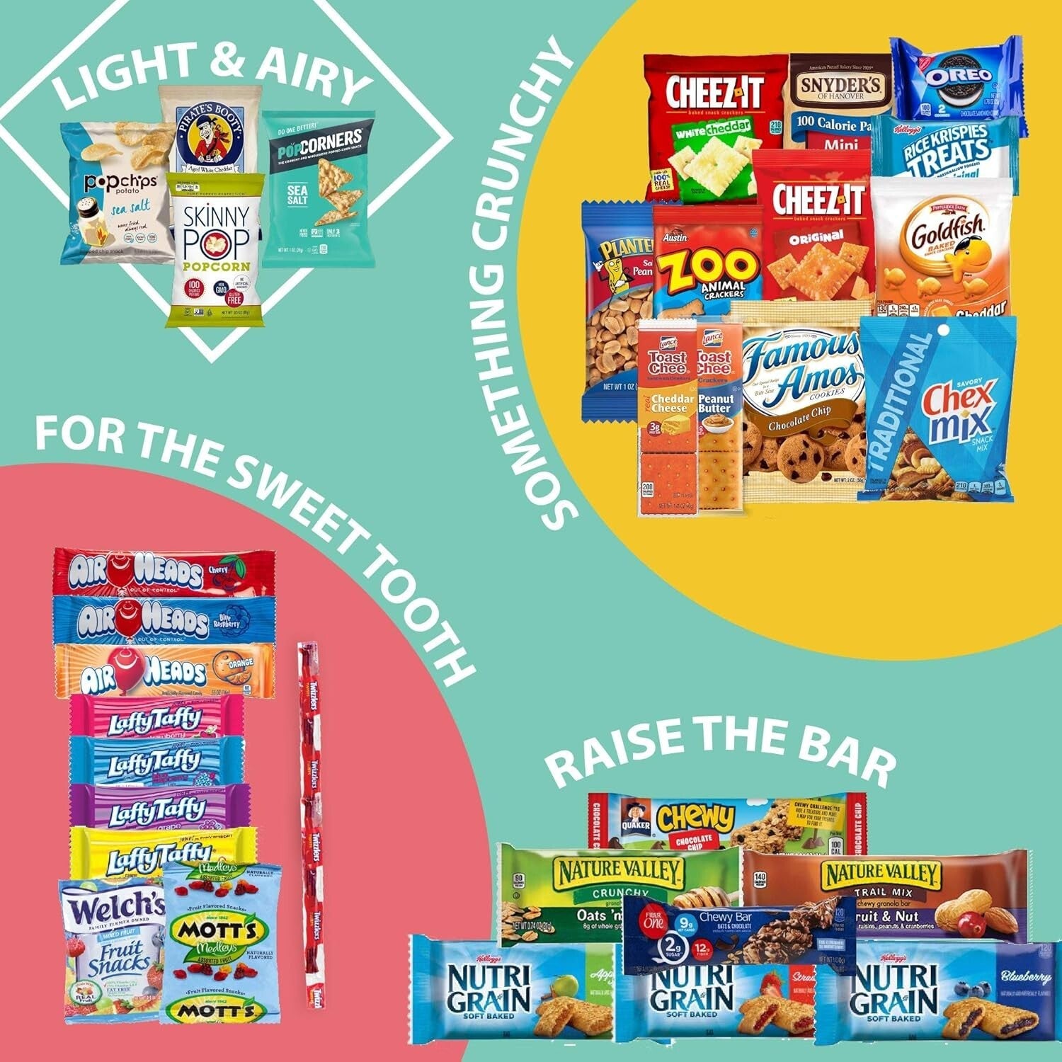 Deluxe Snack Box Care Package with Greeting Card - 150 Sweet & Savory Treats