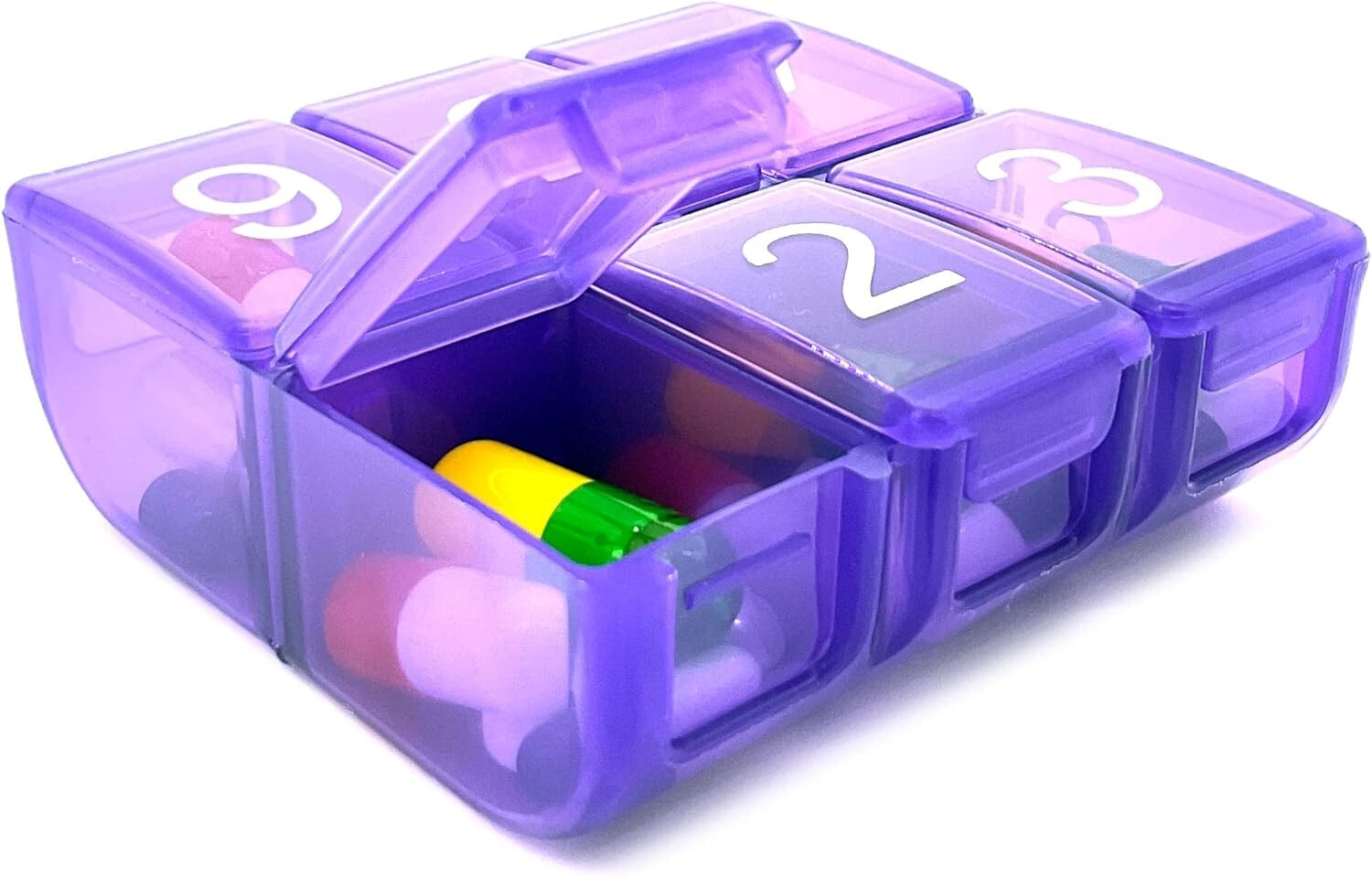 Multicolor Medication Organizer: 6 Daily Doses with Lifetime Warranty Guarantee