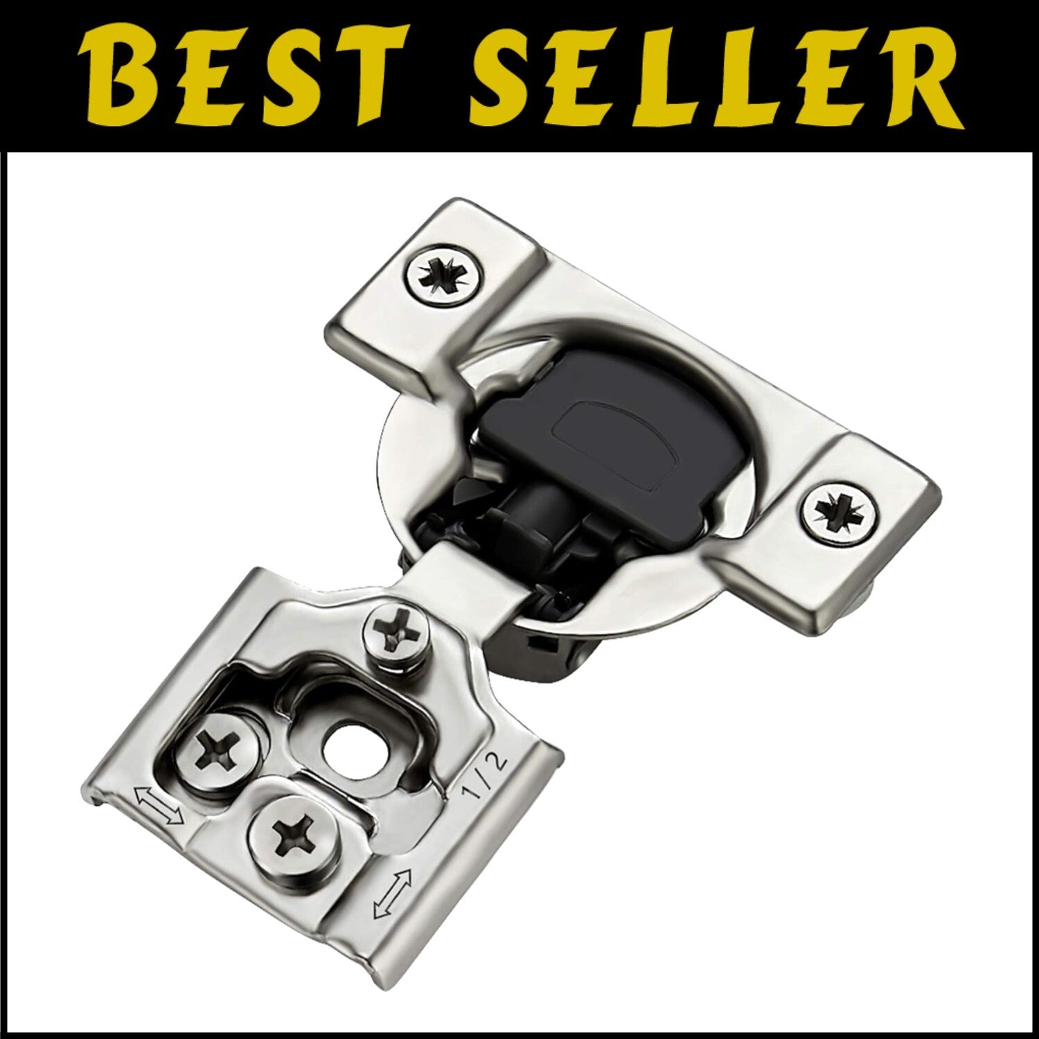 30 Pack Premium Soft Close Hinges in Satin Nickel - 1/2 Inch Overlay Design