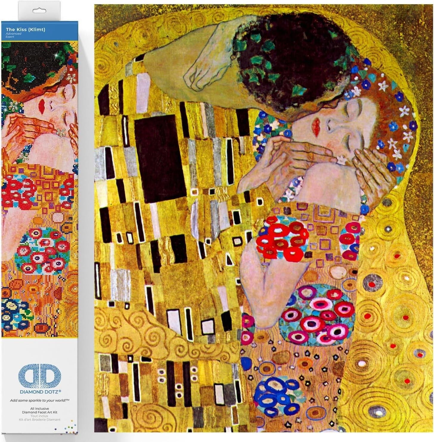 Captivating Diamond Dotz Painting Kit - Klimt's Kiss, 28"x22" Art Solution
