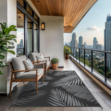 Load image into Gallery viewer, Tropical Palm Leaf Design Outdoor Rug 6' x 9' - Perfect for Beach or Deck