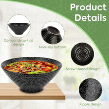 Load image into Gallery viewer, Authentic Japanese Ramen Bowl Set of 2 - 60 oz Ceramic with Spoons &amp; Chopsticks