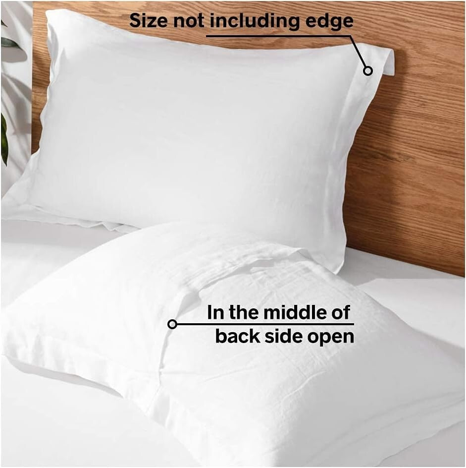 Durable & Comfortable French Linen Pillow Shams - Pack of 2 for Home Elegance