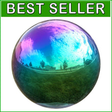Load image into Gallery viewer, Vibrant 12" Stainless Steel Gazing Globe - Perfect for Modern Garden Design