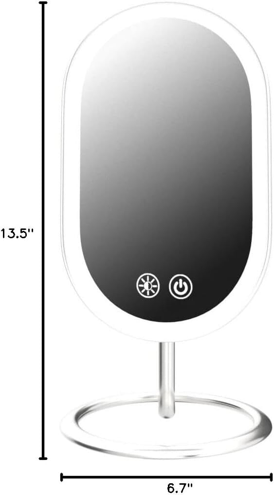 Rechargeable LED Lighted Vanity Mirror with Dual Magnification - Chrome Elegance