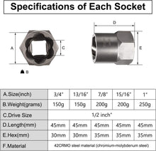 Load image into Gallery viewer, 1/2 Inch Drive Impact Extractor Set - Efficient Tool for Damaged Nuts &amp; Bolts