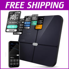Load image into Gallery viewer, Smart Digital Bathroom Scale with Bluetooth &amp; 440lb Capacity for Family Wellness