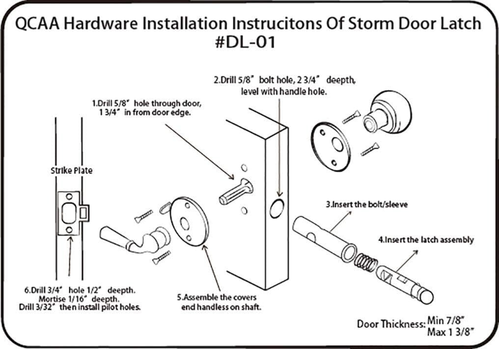 Durable Solid Brass Storm Door Latch - 2 Pack with Easy Install Screws & Knobs