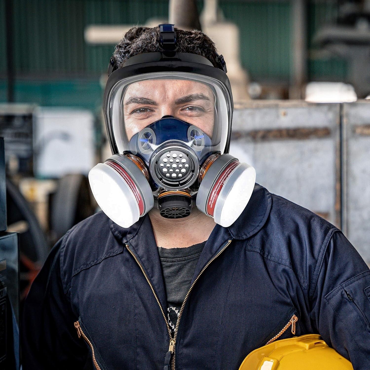 Full Face Organic Vapor Respirator with Anti-Fog Lens - Heavy Duty Protection