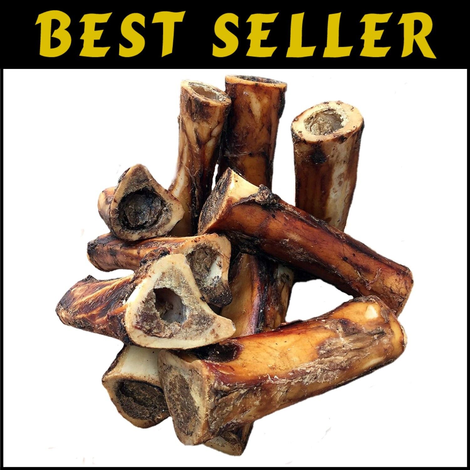 All Natural Single Ingredient Beef Marrow Bones - 10 Pack for Aggressive Chewers