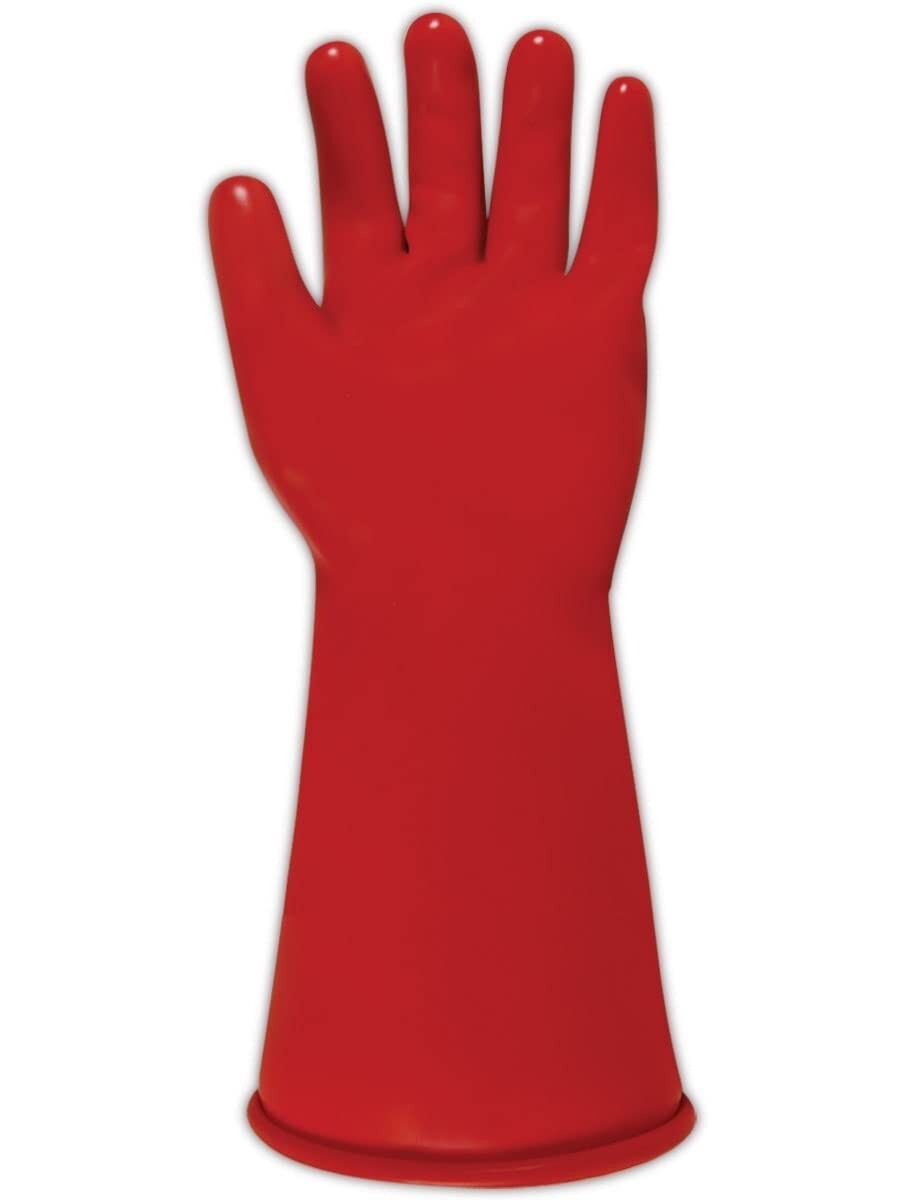 Durable Size 10 Class 00 Red Electrical Insulating Gloves - 14