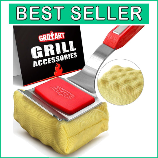 Durable Stainless Steel Bristle-Free Grill Brush & Scraper with Extension Handle