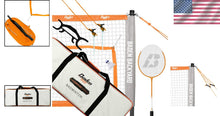 Load image into Gallery viewer, Family-Friendly Badminton Set - Regulation Size Net, Poles &amp; Premium Carry Bag