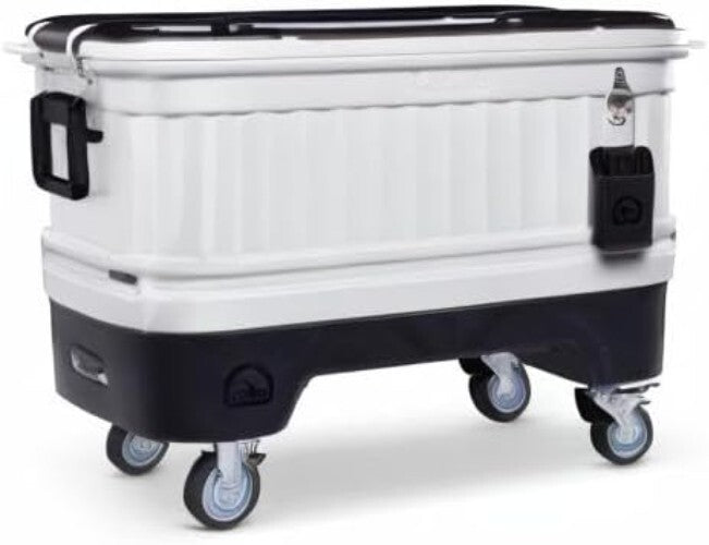 125 Quart Insulated Hard Shell Ice Chest Cooler with Bottle Opener - Party Bar