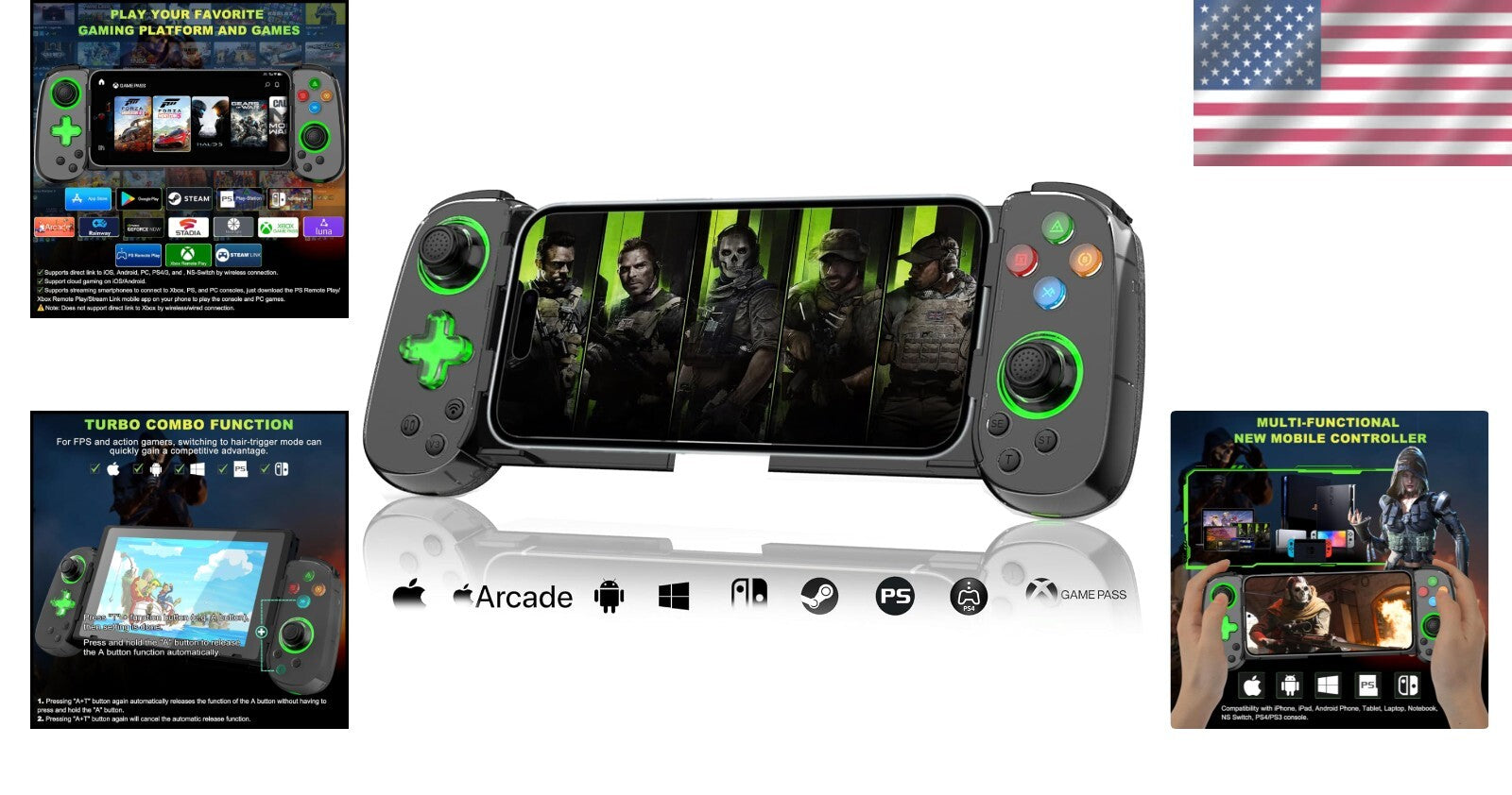Turbo & 6-Axis Gyro Mobile Gaming Controller for Seamless Streaming Experience