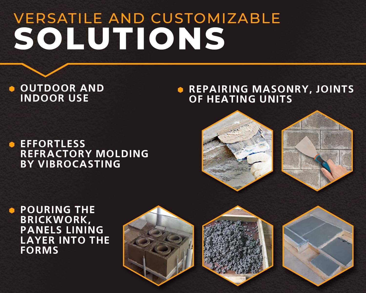 Fireproof 30 lbs Castable Cement Mix - 3110°F Thermal Insulation for Fireplaces