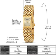 Load image into Gallery viewer, Chic Rectangle Gold Watch for Women - 3ATM Waterproof with Stainless Steel Band