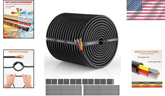 3 Conductor 16 AWG Tinned Copper Wiring - Ideal for Automotive & Marine Projects