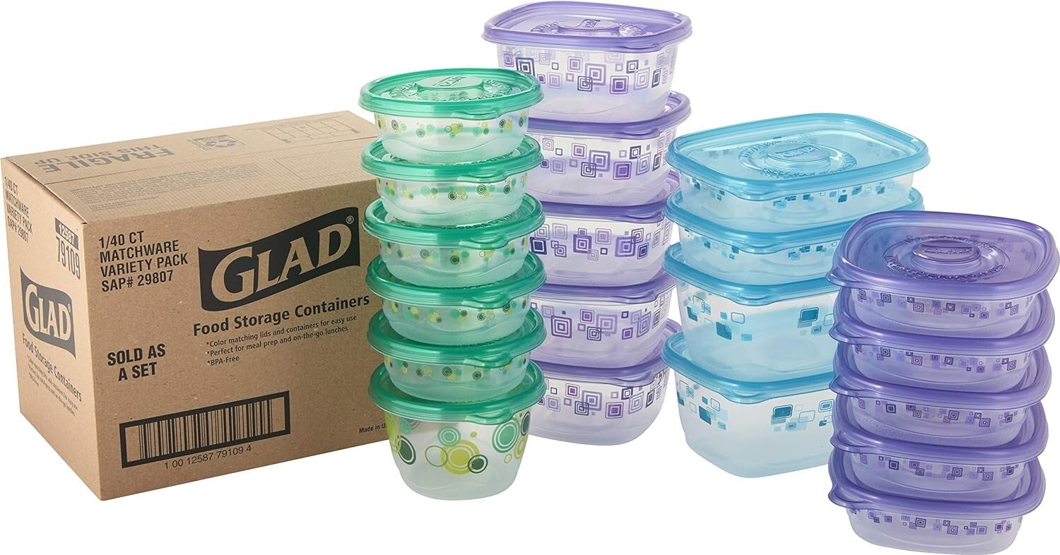 20-Pack Stackable Airtight Food Storage Containers - Clear Meal Prep Solution