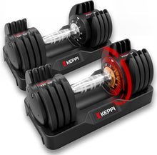 Load image into Gallery viewer, Durable Adjustable Dumbbell Set with Safety Weight Dial - 25lb/40lb/55lb/60lb