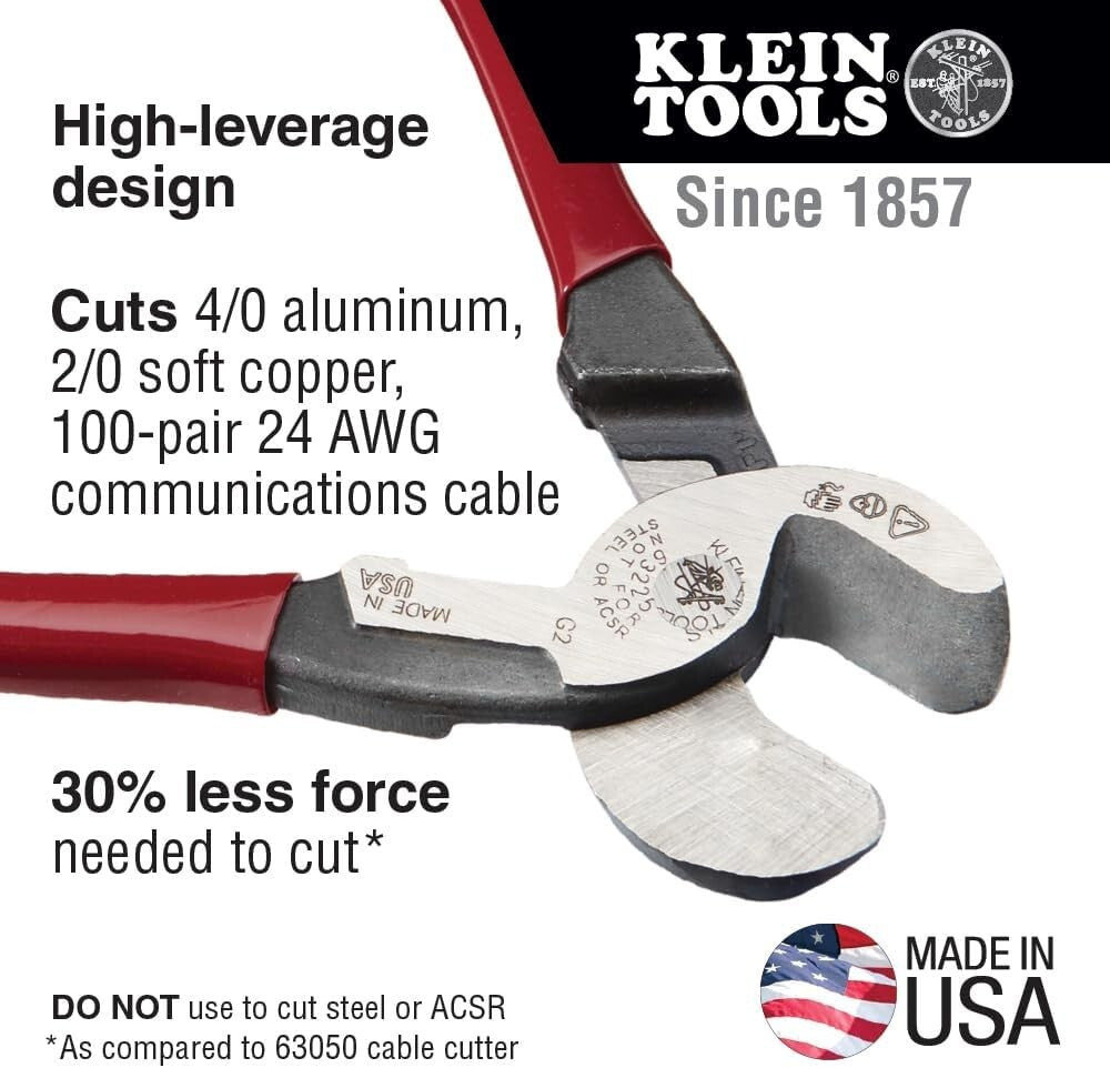 9-Inch High-Leverage Cable Cutter for Aluminum & Copper - Precision Cutting Tool