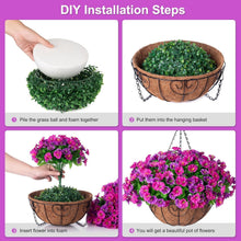 Load image into Gallery viewer, Elegant Faux Silk Petunias in Coconut Basket - Indoor/Outdoor Hanging Flowers