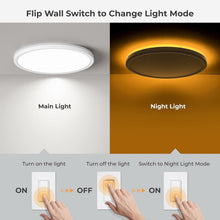 Load image into Gallery viewer, Versatile 2-Pack 12" LED Ceiling Lights with 3 Color Temperatures and Night Mode