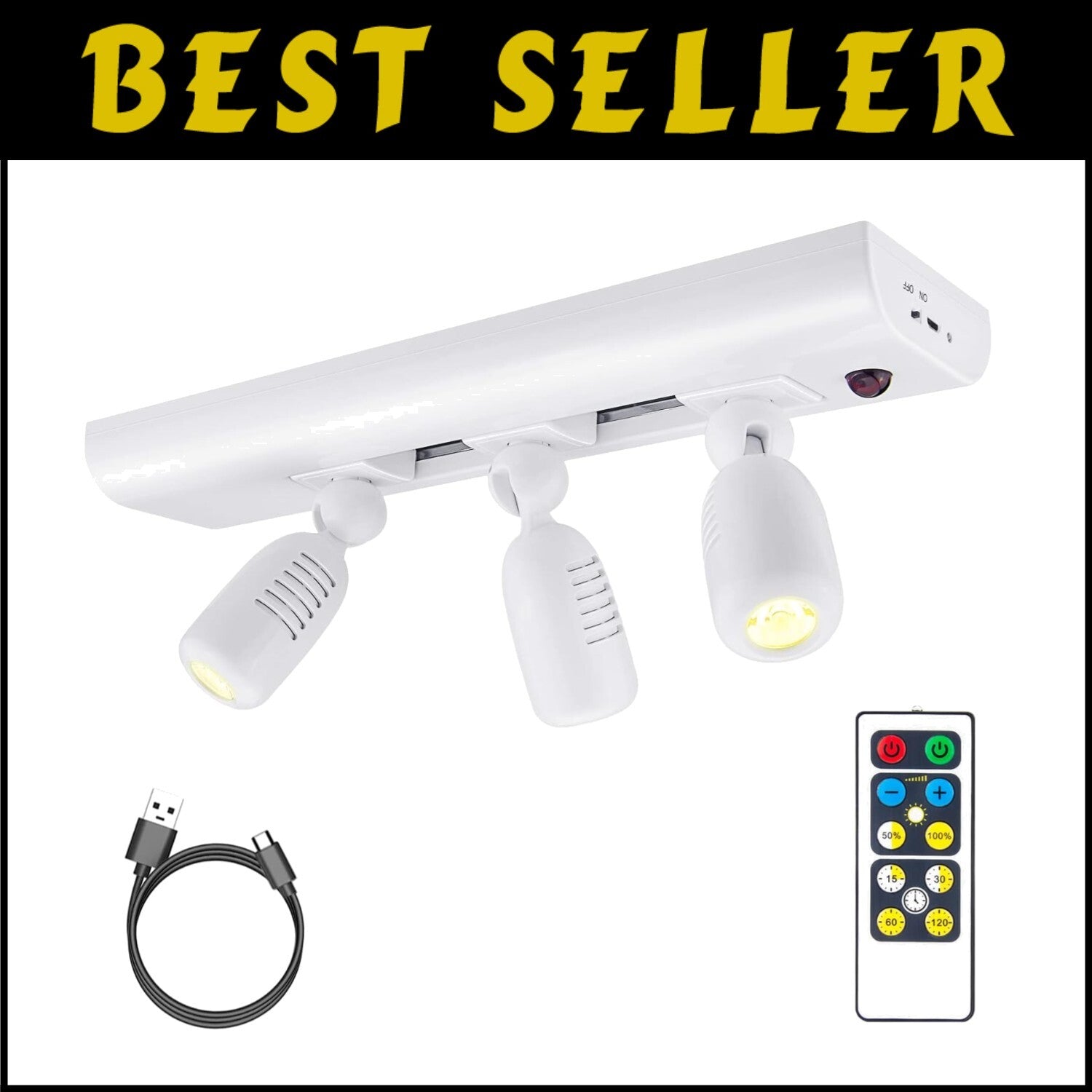 Adjustable Wireless LED Spotlights for Art Displays - Easy Mount Rechargeable