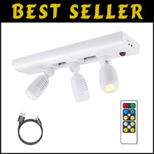 Load image into Gallery viewer, Adjustable Wireless LED Spotlights for Art Displays - Easy Mount Rechargeable