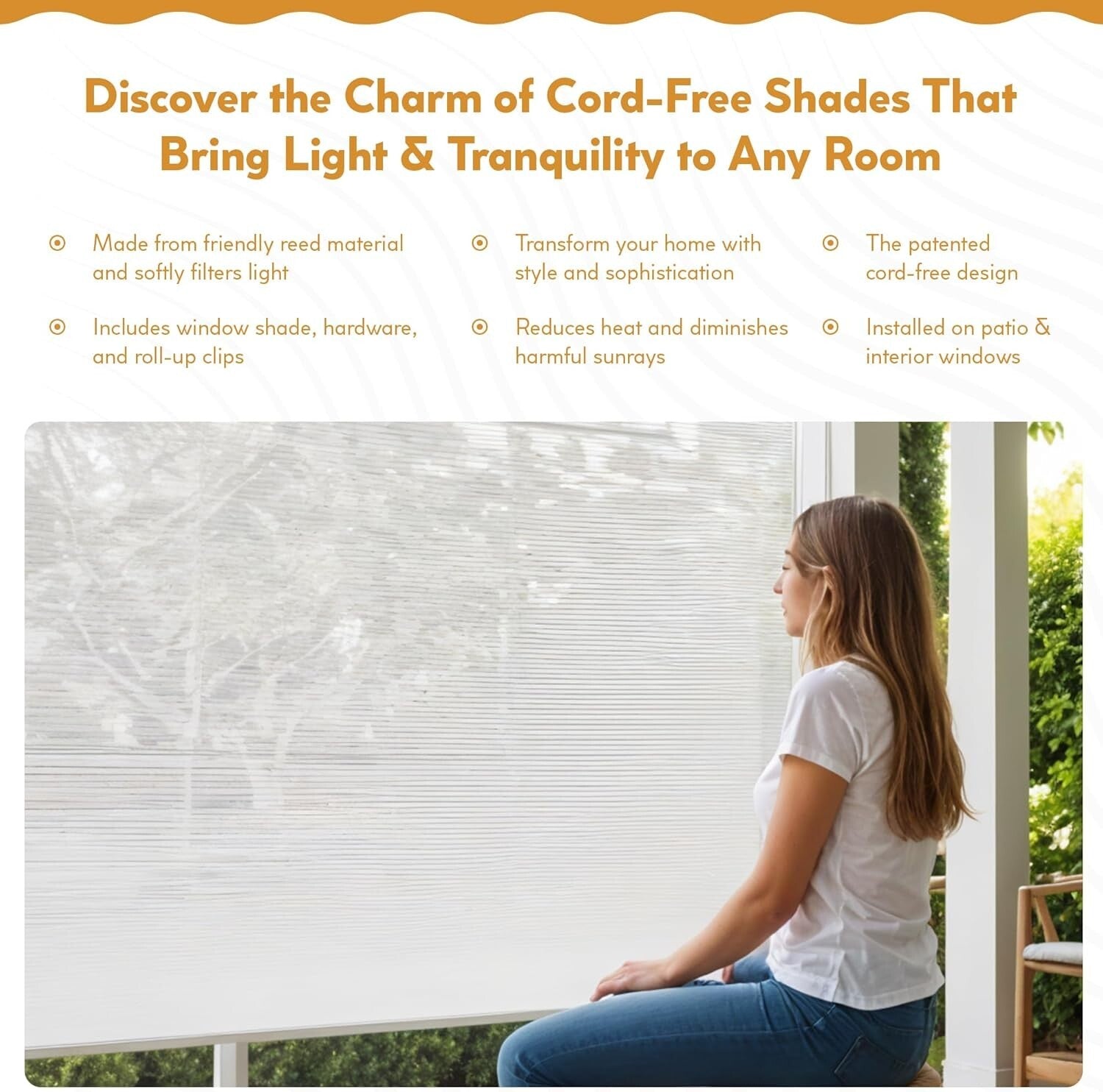 Elegant Waterproof Outdoor Shades - 72" W x 72" L Light Diffusing PVC Blinds