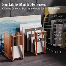 Load image into Gallery viewer, Versatile Portable Canvas Storage Rack - Beech Wood Organizer with Wheels