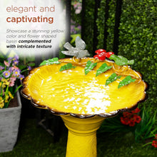 Load image into Gallery viewer, Weather-Resistant 17" Vintage Metal Bird Bath with Sturdy Stand - Outdoor Charm