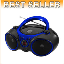 Load image into Gallery viewer, Compact Blue CD-490 Player with AM/FM Radio &amp; Headphone Jack - On-the-Go Audio