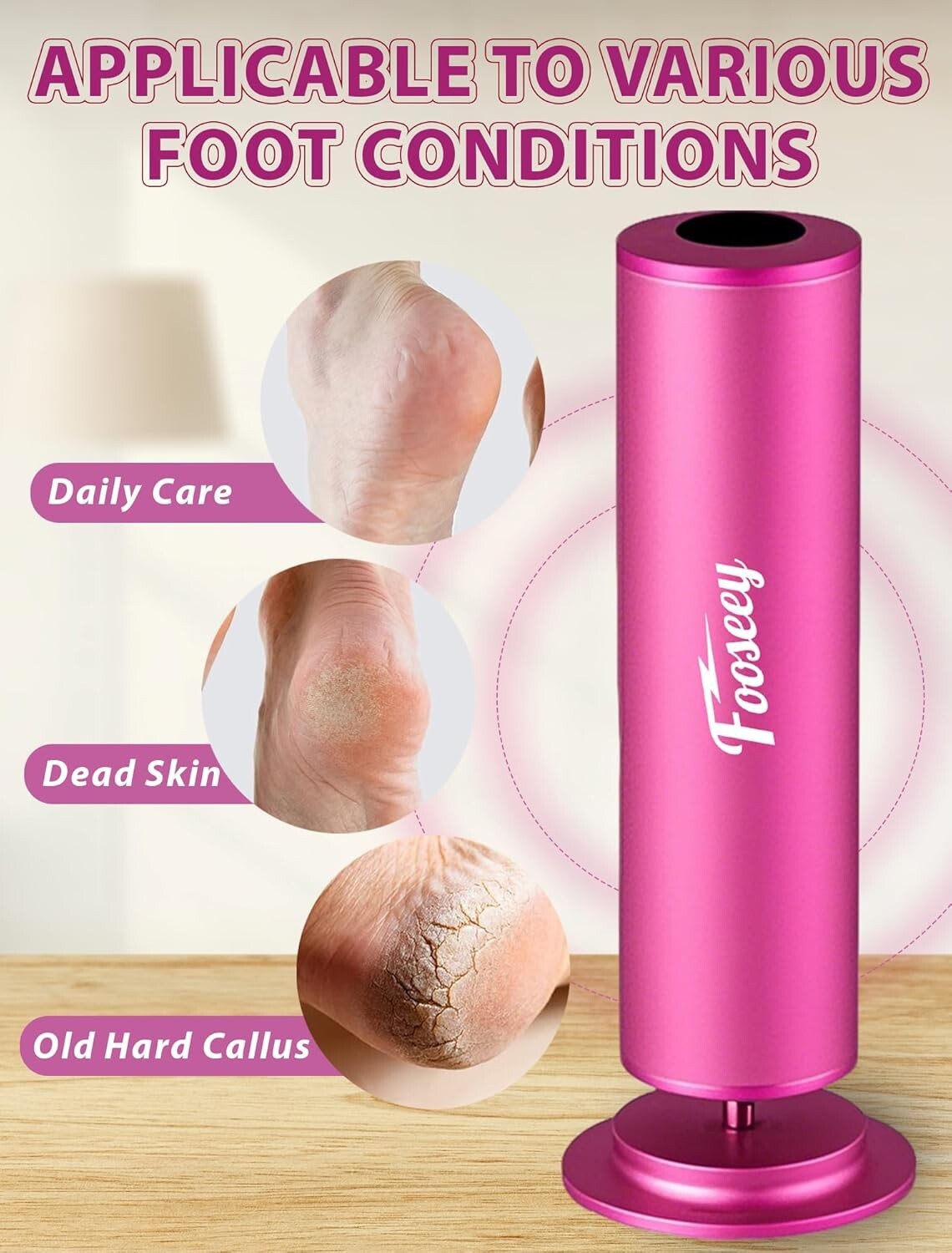 Electric Foot File with 60 Sandpaper Discs - Adjustable Speed Callus Remover