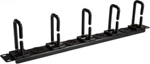 Load image into Gallery viewer, Horizontal 1U Cable Management Organizer with Steel D-Ring Hooks - EIA Compliant