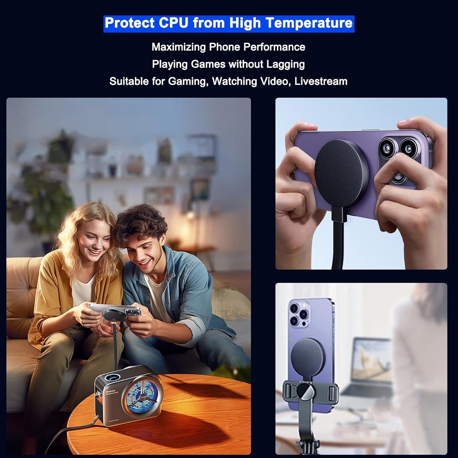 Ultra-Fast 48W Phone Cooler for Gaming & Streaming - Magnetic Liquid Cooling