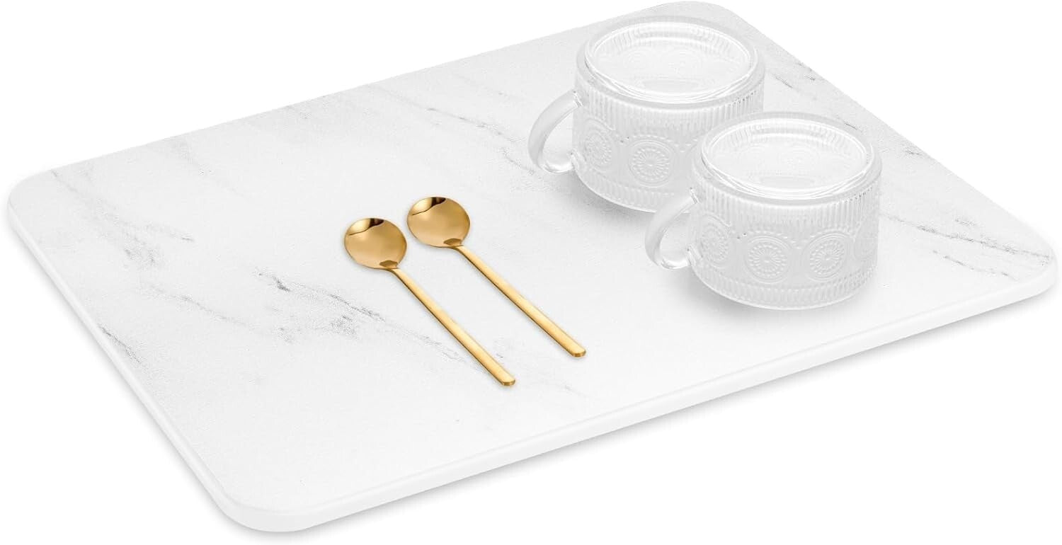 Heat Resistant Non-Slip Stone Drying Mat for Kitchen Counter, 15.7x23.8 Inches