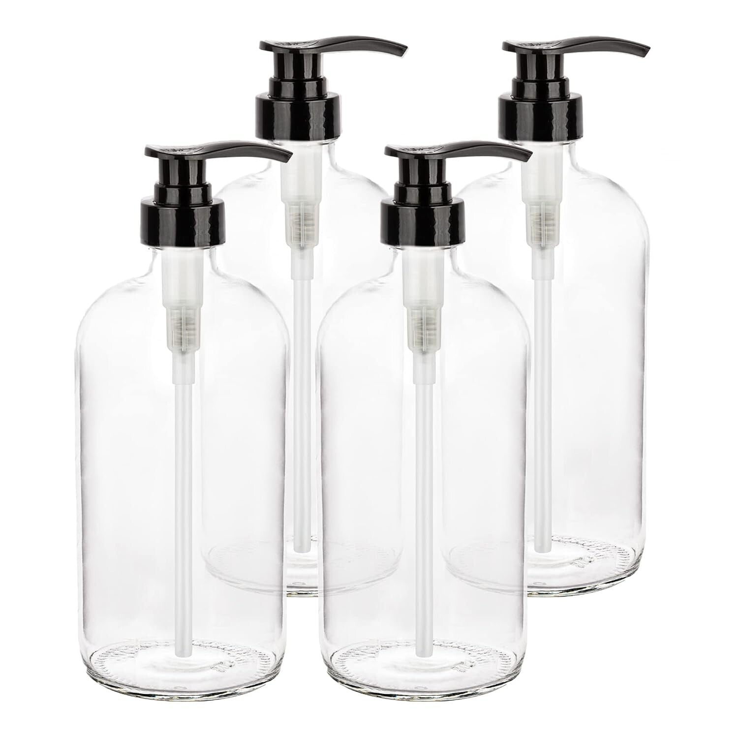 Stylish 32 oz Clear Refillable Shampoo Pump Bottle - Eco-Conscious Living