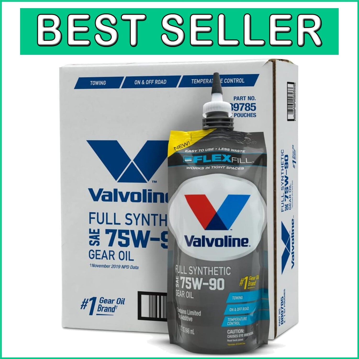 Case of 4 Full Synthetic 75W-90 Gear Oil - High Performance Automotive Lubricant