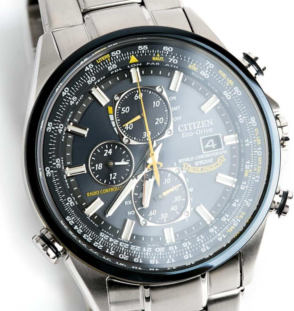 Men's Blue Angels Eco-Drive Sports Watch - Radio-Controlled Luxury Chronograph