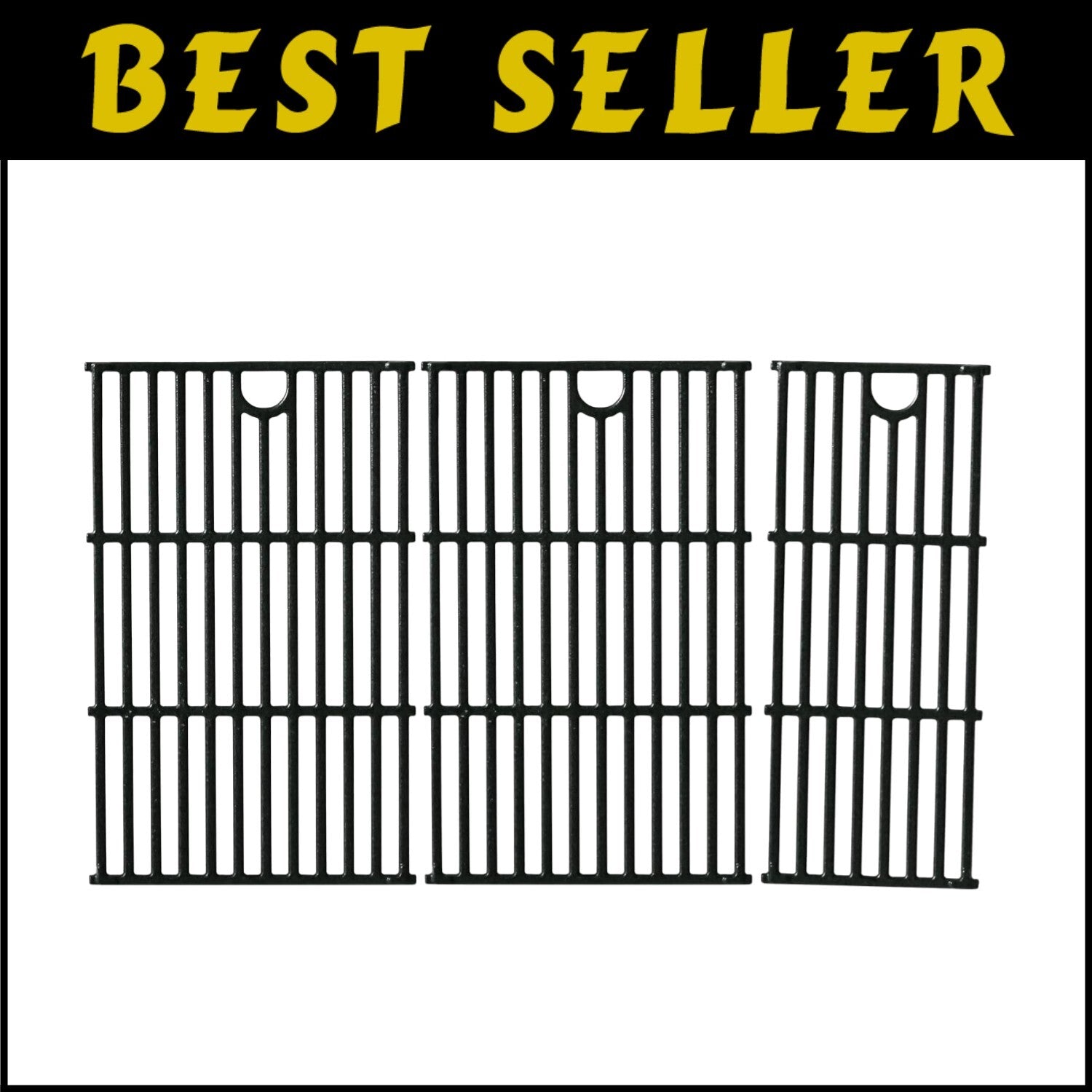 Durable 17" Cast Iron Replacement Grates for Char-Broil Gas Grills - Set of 3