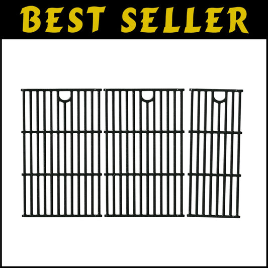 Durable 17" Cast Iron Replacement Grates for Char-Broil Gas Grills - Set of 3