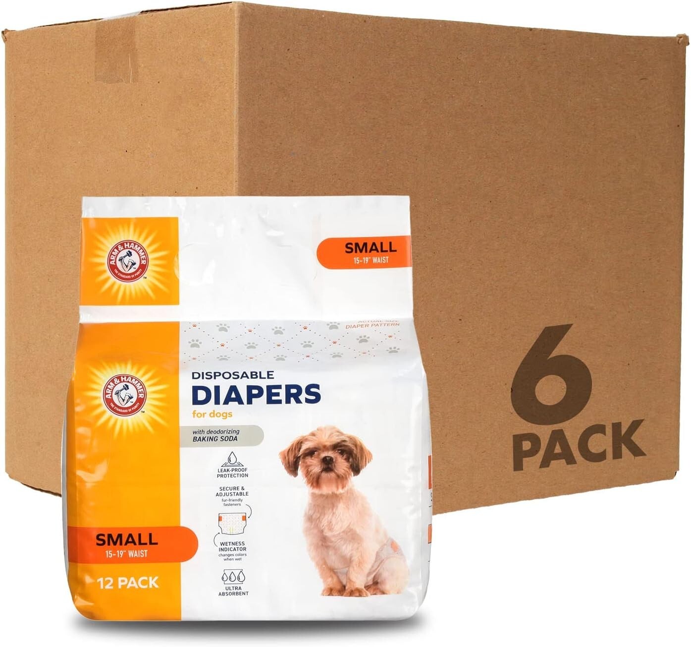 Adjustable Leak-Proof Diapers for Small Female Dogs - 72 Count Convenience Pack